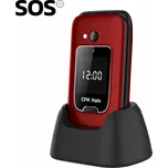 Telefon CPA Halo 25 Senior červený s nabíjecím stojánkem