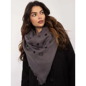 Šátek Tmavě šedá dámská šála s potiskem