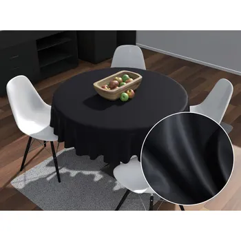 ubrus Kulatý bavlněný saténový ubrus ST-006 Černý Ø 110 cm