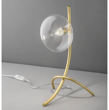 Lampička Metal lux 261.211.01 Dolce, stolní lampa 1xG9, zlatá/čirésklo, výška 31cm