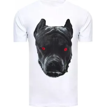 Pánské tričko Bílé tričko s potiskem Pitbull RX4939 Velikost: M