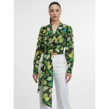 Černo-žlutá dámská vzorovaná halenka