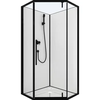 Savana Veduta Diamond Black 90x90 pětiúhelníkový sprchový box