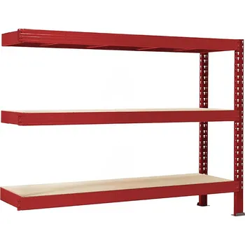 regál Přístavek k regálu Trestles RNC 1600x2000x600, nosnost 2400 kg, 3&nbsp;police Barva: červená
