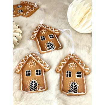 Vánoční dekorace BRIMOON Závěsný perníkový domek 7,5 cm