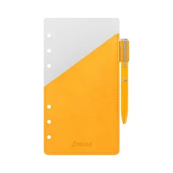Filofax, Kuličkové pero s poutkem a vkladem pro diáře, osobní, žlutá