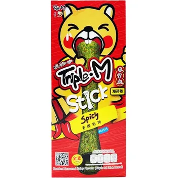 Slaná pochutina Triple-M Big Roll - Pálivé thajské rolky z grilovaných mořských řas, 9ks x 3g