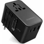 Choetech PD5022 70W cestovní adaptér EU/US/AUS/UK s vestavěným kabelem USB-C – černý