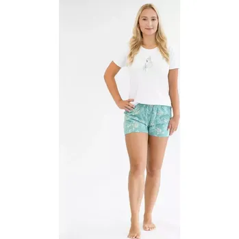 Dámské pyžamo GINA dámské pyžamo krátké dámské, šité, s potiskem Pyžama 2024 19148P bílá měsíc XL