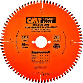 Pilový kotouč CMT Orange Tools CMT | Pilový kotouč na lamino, plast a neželezné kovy ø 216/30 mm Z80 TFZ