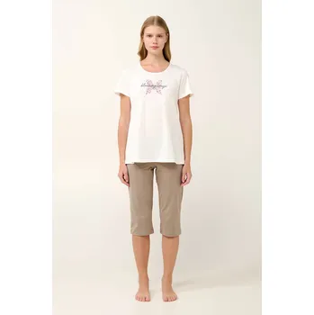 Dámské pyžamo Vamp - Dámské pyžamo s kapri kalhotami 20927 - Vamp cream S