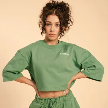 Dámské tričko BeastPink Dámské tričko Cropped Serenity Olivine XL zelená