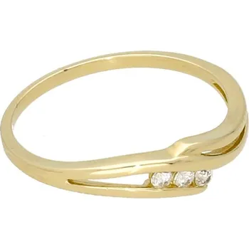 Prsten Goldstore Zlatý jemný prsten se třemi zirkony Velikost: 53, Váha: 1.37 g