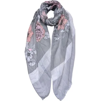 Šátek Clayre & Eef - Šátek FLOWERS GREY JZSC0684G