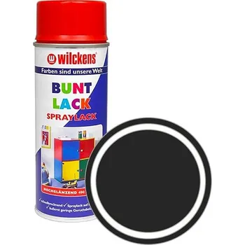 Autolak Wilckens Syntetická vrchní barva ve spreji vysoký lesk 400 ml černá, WI.16090500140