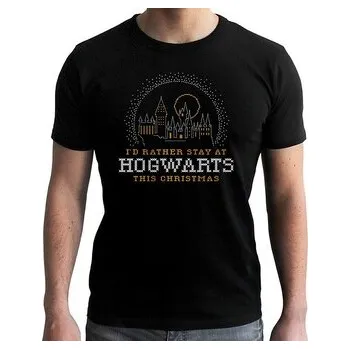 ABYstyle Tričko pánské, Christmas Hogwarts, Harry Potter Velikost: M