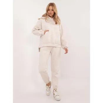 Světle béžová melanžová základní souprava s kalhotami