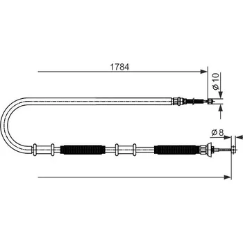Brzdový systém Tažné lanko, parkovací brzda BOSCH 1 987 482 587