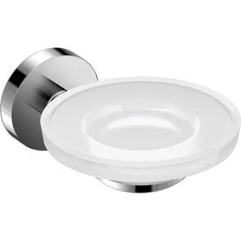 Sada koupelnových doplňků MIO Držák na mýdlo, Ø 110 mm, matné sklo, chrom