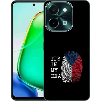 Vlajka Gelový kryt mmCase na Vivo Y28 - vlajka otisk prstu černé pozadí