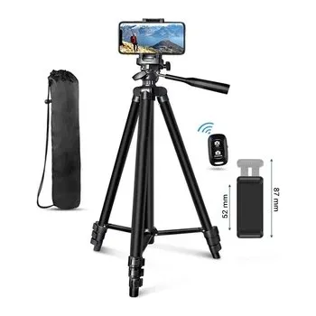 Stativ pro telefon (s držákem na telefon), s bluetooth ovladačem, barva černá