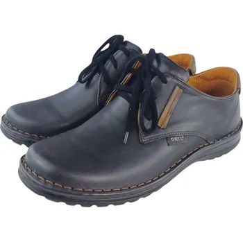 Pánská obuv D 400 - 09 pánské kožené lehké zdravotní polobotky; i pro široké nohy; barva tmavě hnědá; patička 49