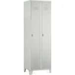 Rauman Kovová šatní skříň, 60 x 50 x 190 cm, pevné nohy, otočný zámek - šedá + doprava ZDARMA