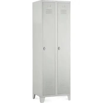 Šatní skříň Rauman Kovová šatní skříň, 60 x 50 x 190 cm, pevné nohy, otočný zámek - šedá + doprava ZDARMA