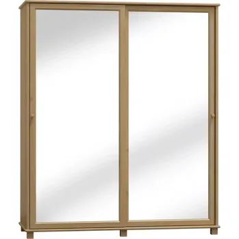 Šatní skříň Dřevěná šatní skřín MB 81 s posuvnými dveřmi z borovice šířka 160 cm