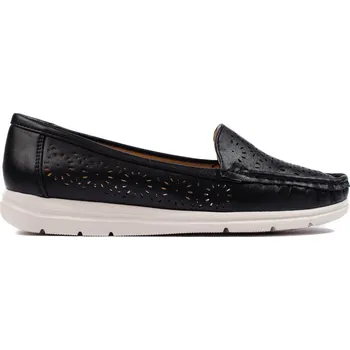 Dámské mokasíny Dírkované dámské černé mokasíny VE01B Velikost: 41