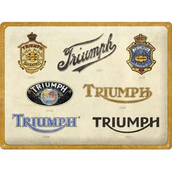 Plechová cedule NOSTALGIC ART cedule TRIUMPH Logo Evolution beige
