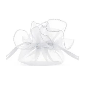 Set školních potřeb Woreczki z organzy białe 25cm 10szt