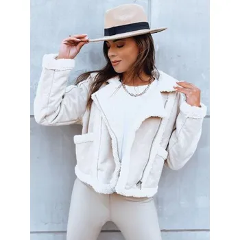 Dámská kožená bunda PLAYDIVA světle béžová