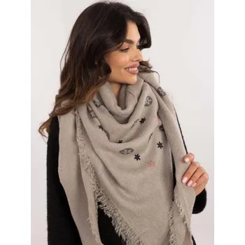 Šátek Šedá dámská šála s třásněmi