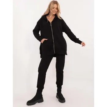 Černá základní tepláková souprava s otevřeným horním dílem