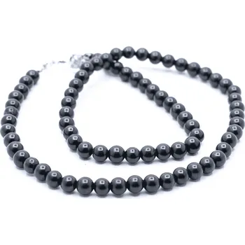 Náhrdelník Milujeme Kameny Náhrdelník kuličkový - šungit NAKK160 444847