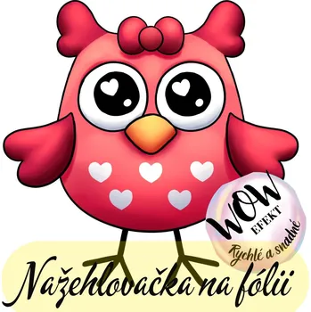 Nažehlovačky na fólii Nažehlovačka na fólii, RŮŽOVÁ SOVA, 8,1 x 8,3 cm /ks