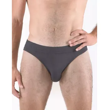 Pánské oblečení GINA pánské slipy s úzkým bokem, úzký bok, šité, jednobarevné Eco Bamboo 70070P tm. šedá 54/56