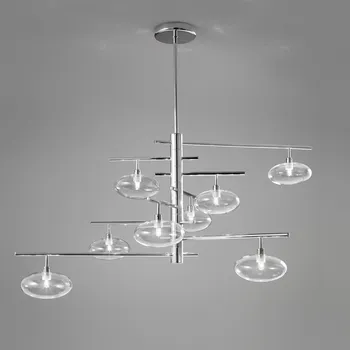 Metal lux 260.188.01 Dolce, závěsné svítidlo 8xG9, chrom/čiré sklo, 80x50cm
