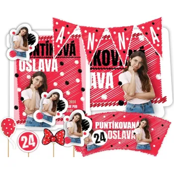 Party nádobí Personal Personalizovaný narozeninový set - Tečkovaná oslava
