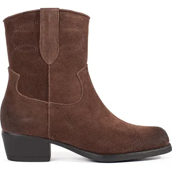 Dámská treková obuv Kožené hnědé kotníkové kovbojky Sergio Leone, podpatek 4 cm BT284-S-BR Velikost: 37