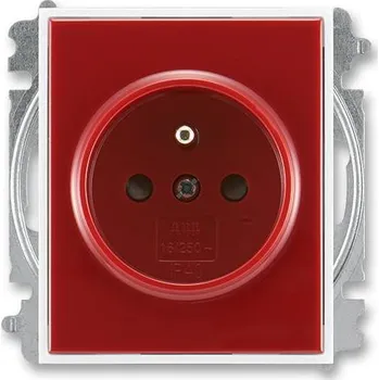 vypínač a zásuvka ABB 6619E-A06357 13 Zásuvka jednonásobná s ochranným kolíkem, s clonkami (typ 6619)