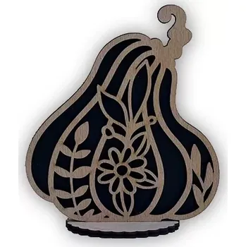 Dřevěná hračka JH WoodArt Halloweenová dekorace dýně A 13 cm (Halloweenská dřevěná výzdoba)