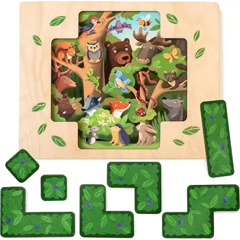 Vemkel Dřevěná hlavolamová hra Tetris „Kdo koho našel“
