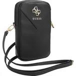Guess PU Grained 4G Metal Logo Walltet Phone Bag Zipper Black