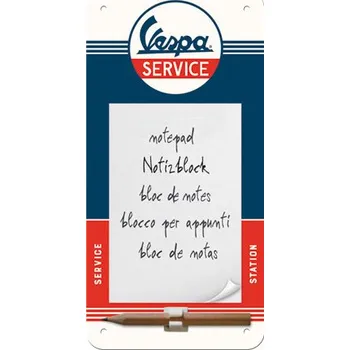 Blok NOSTALGIC ART poznámkový blok VESPA Service red/blue