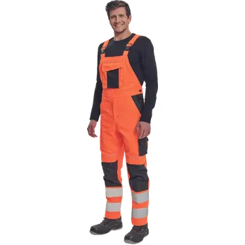 Montérky reflexní pracovní s laclem MAX VIVO HV oranžovo-černé vel. 44