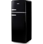 Retro lednice s mrazákem nahoře - černá - DOMO DO91704R, Objem chladničky: 162 l, Objem mrazáku: 44 l, Třída: D