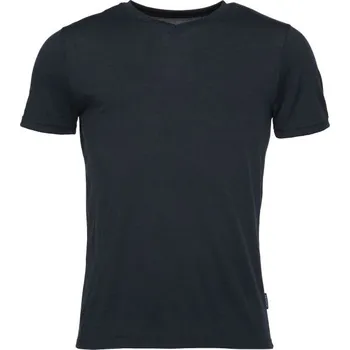 Pánské termoprádlo Pánské merino triko Devold HAREID MERINO 200 TEE V-NECK M Černá