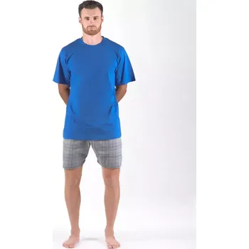 Pánské oblečení GINA pánské pyžamo krátké pánské, šité, s potiskem Pyžama 2024 79168P atlantic šedá XXXXL